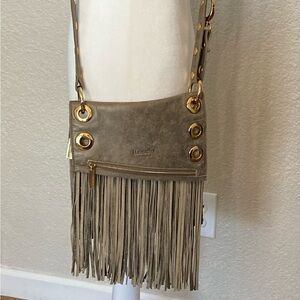 Hammitt Roxbury Pewter Gold Studded Zippers Crossbody Bag